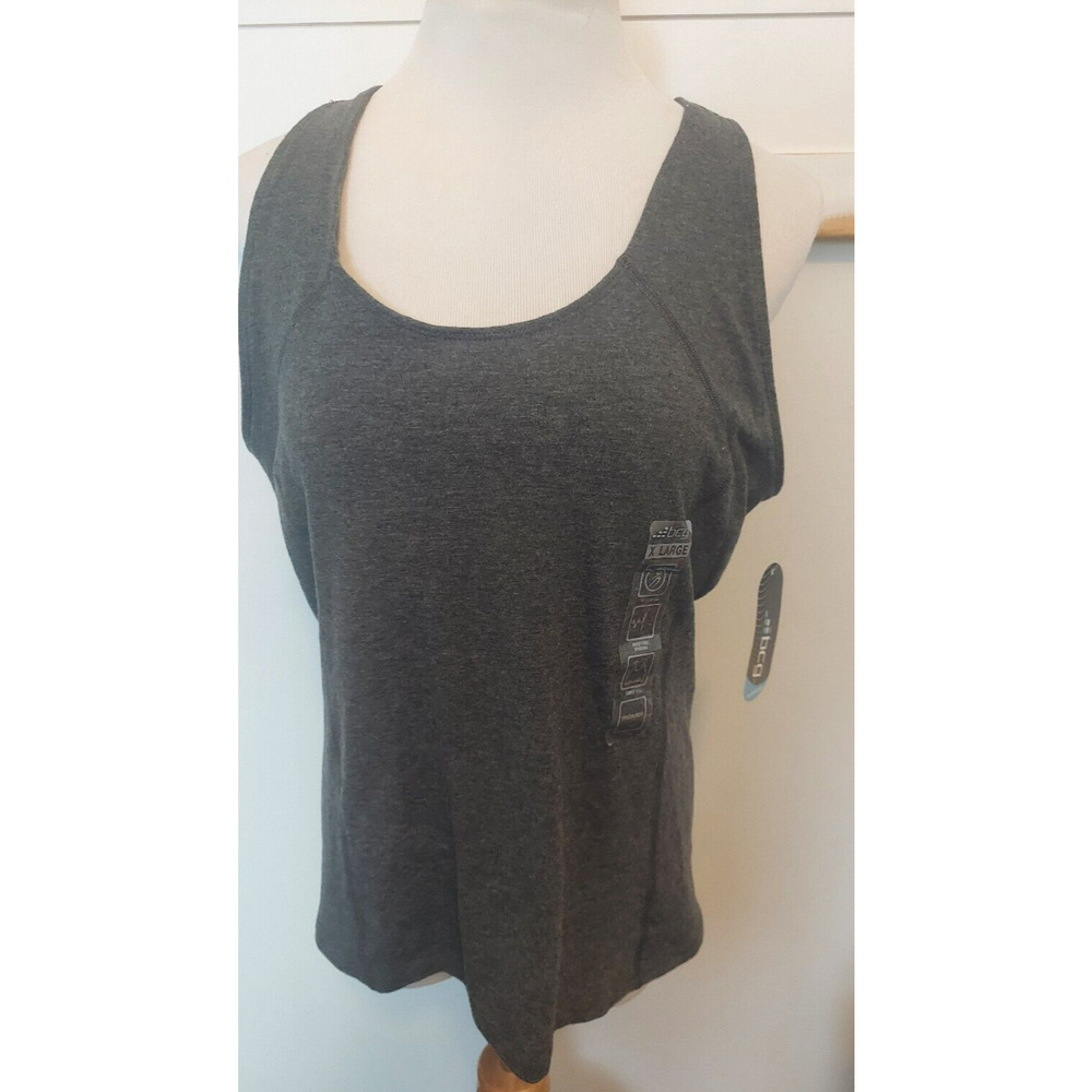 Women's Gray BCG Stretch Sport Race Back Tank Top Sz XL New With Tags